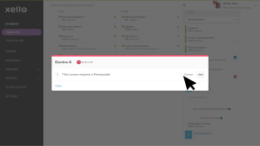 Click to enlarge A red alert modal is open stating that the course requires a prerequisite. The cursor is clicking Exempt to exempt the student from needing the prerequisite.